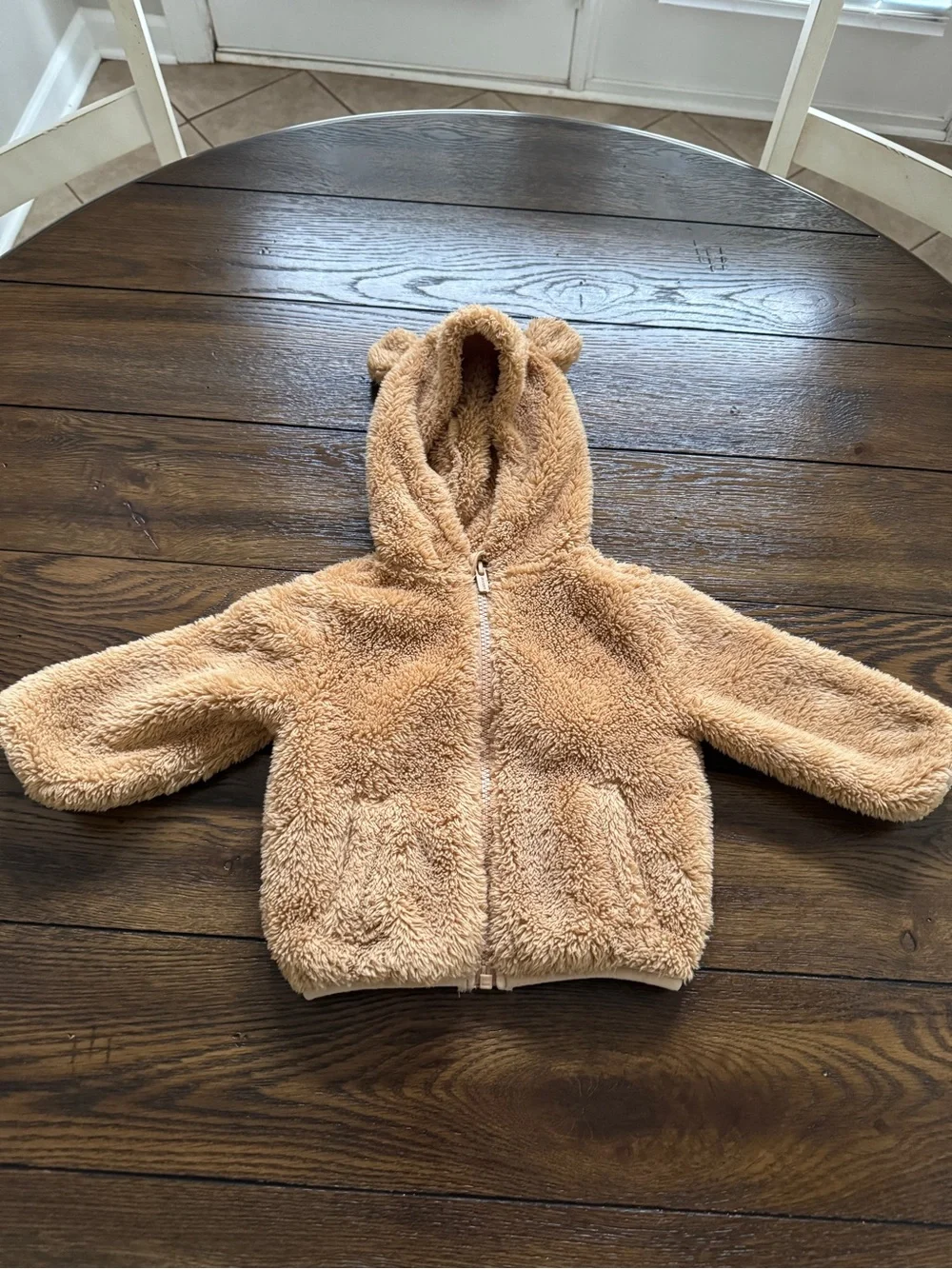 Old Navy Teddy Fleece Hoodie in Camel